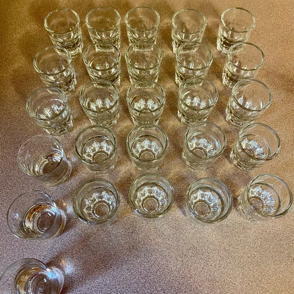 26 Clear Glass Shot Glasses